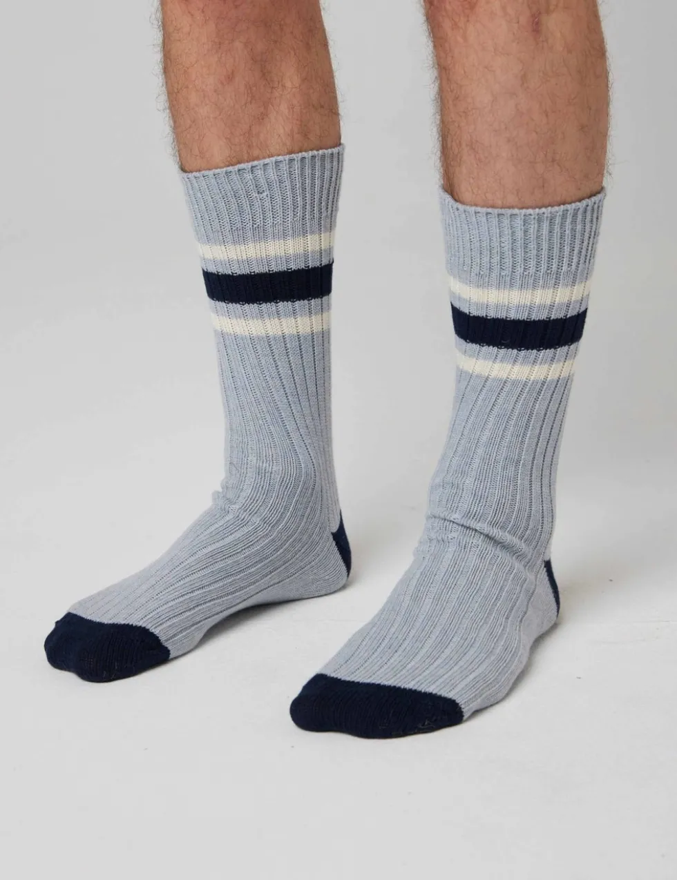 Striped Pure Cotton Ribbed Socks