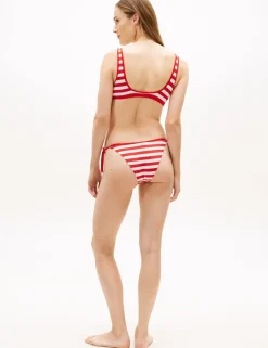 Striped Scoop Neck Bikini Top