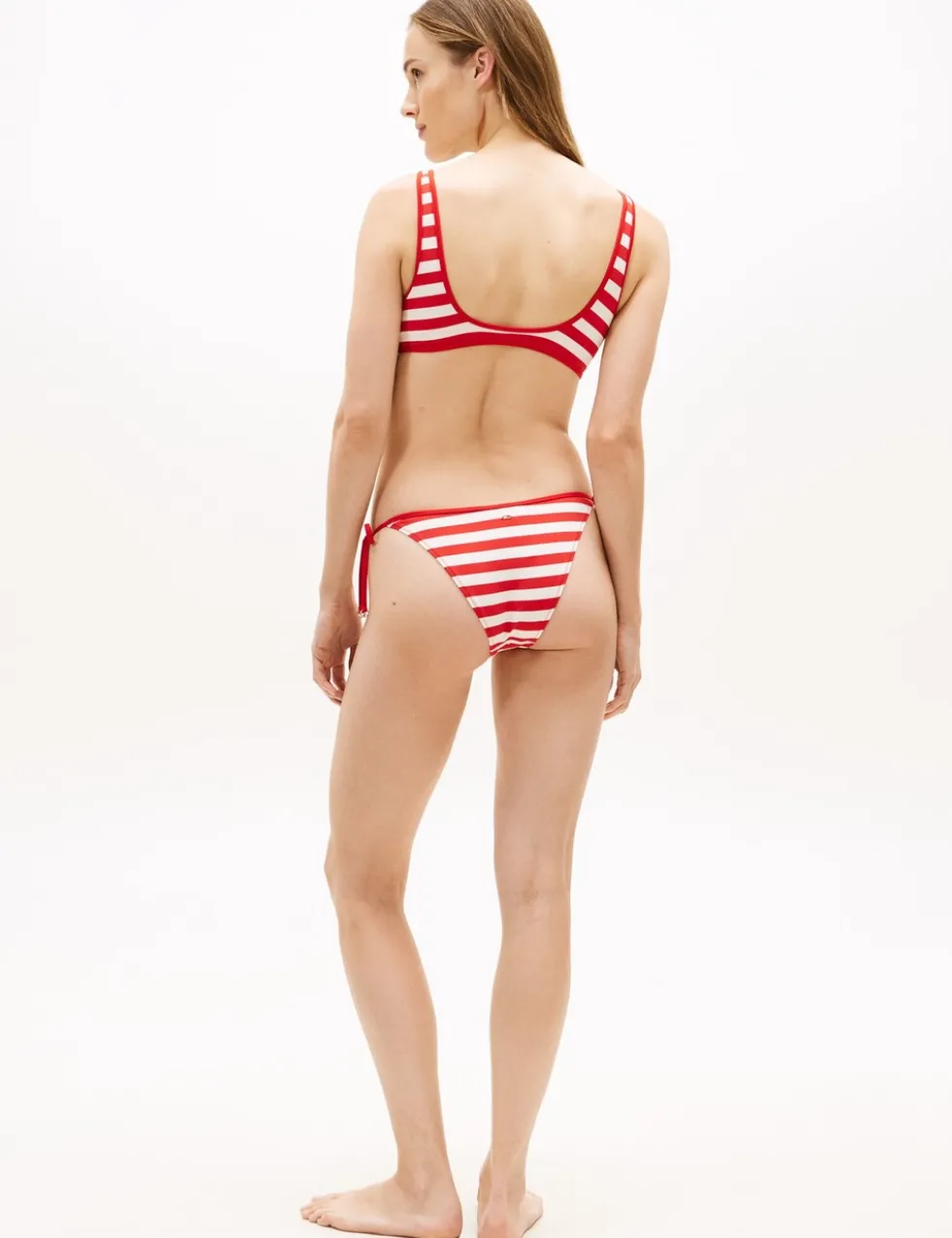 Striped Scoop Neck Bikini Top