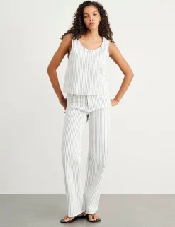 Striped Straight Leg Jeans