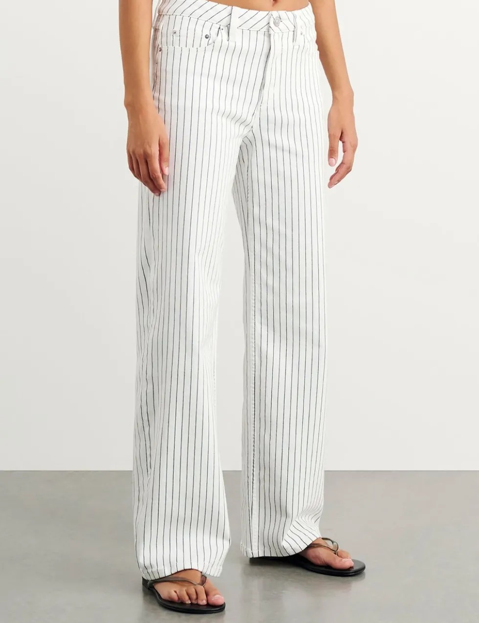 Striped Straight Leg Jeans