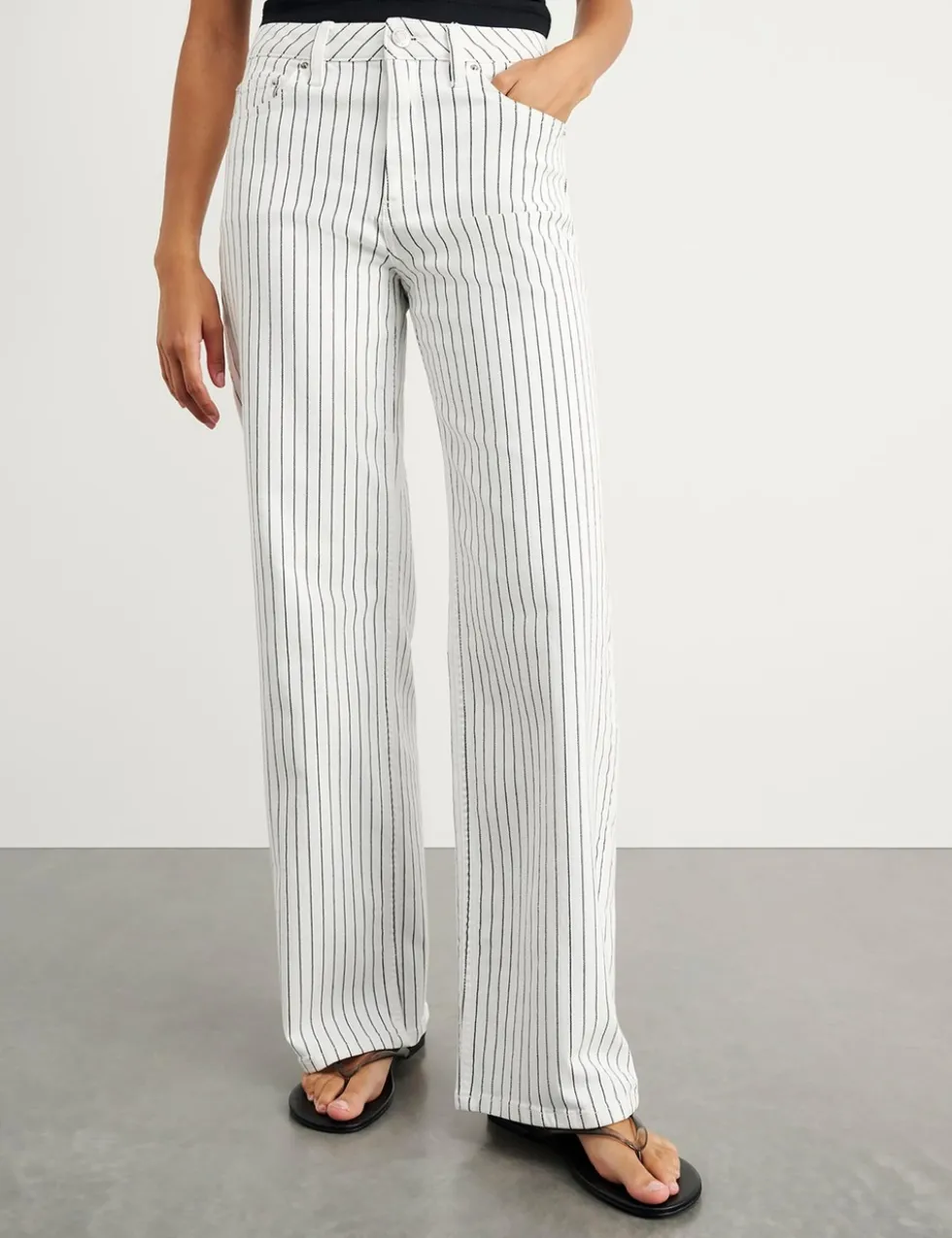 Striped Straight Leg Jeans