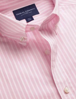 Striped Stretch Washed Poplin Oxford Shirt