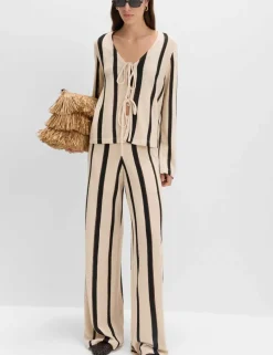 Striped Tie Front Top