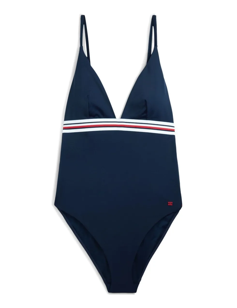 Striped V-Neck Triangle Swimsuit