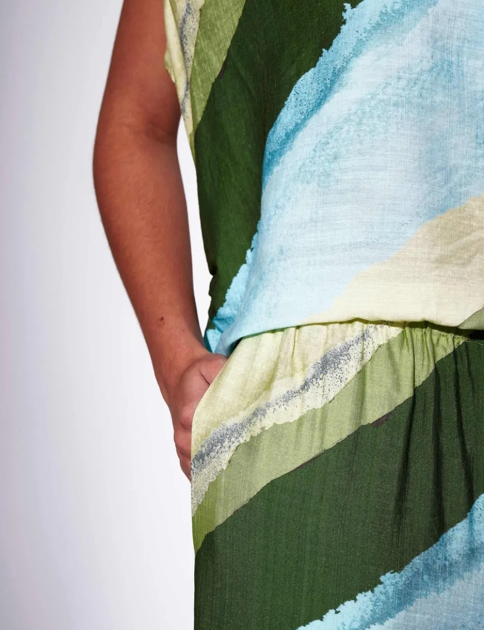 Striped Wide Leg Beach Trousers