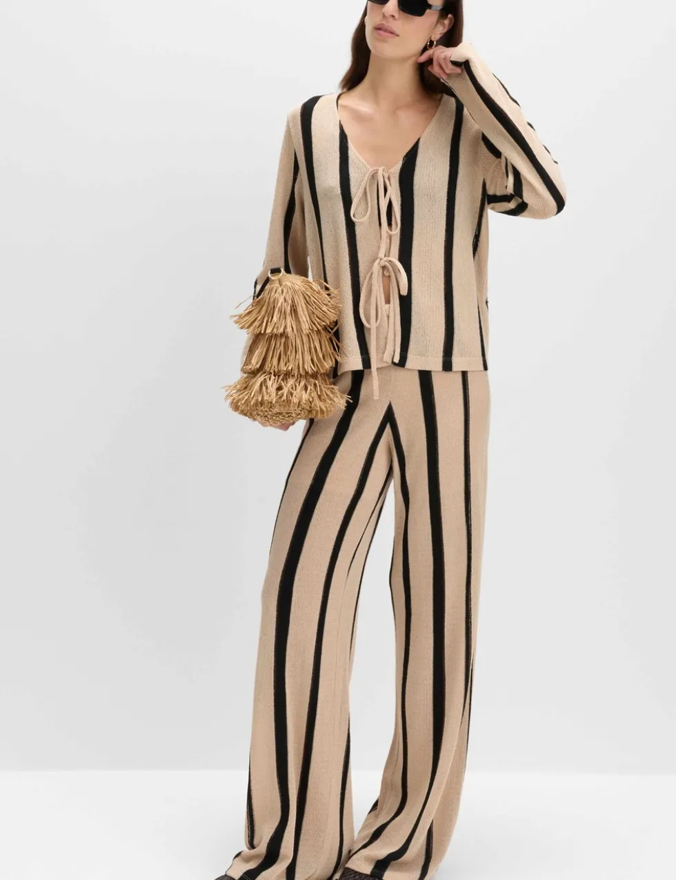 Striped Wide Leg Trousers
