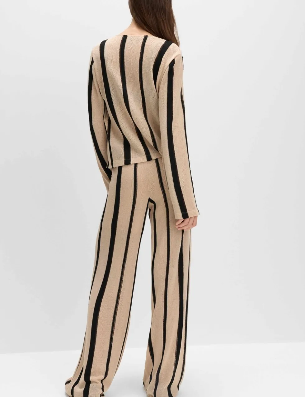 Striped Wide Leg Trousers