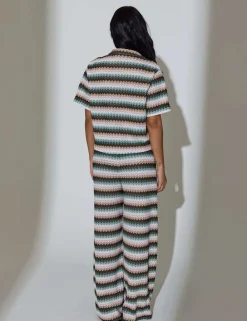 Striped Wide Leg Trousers