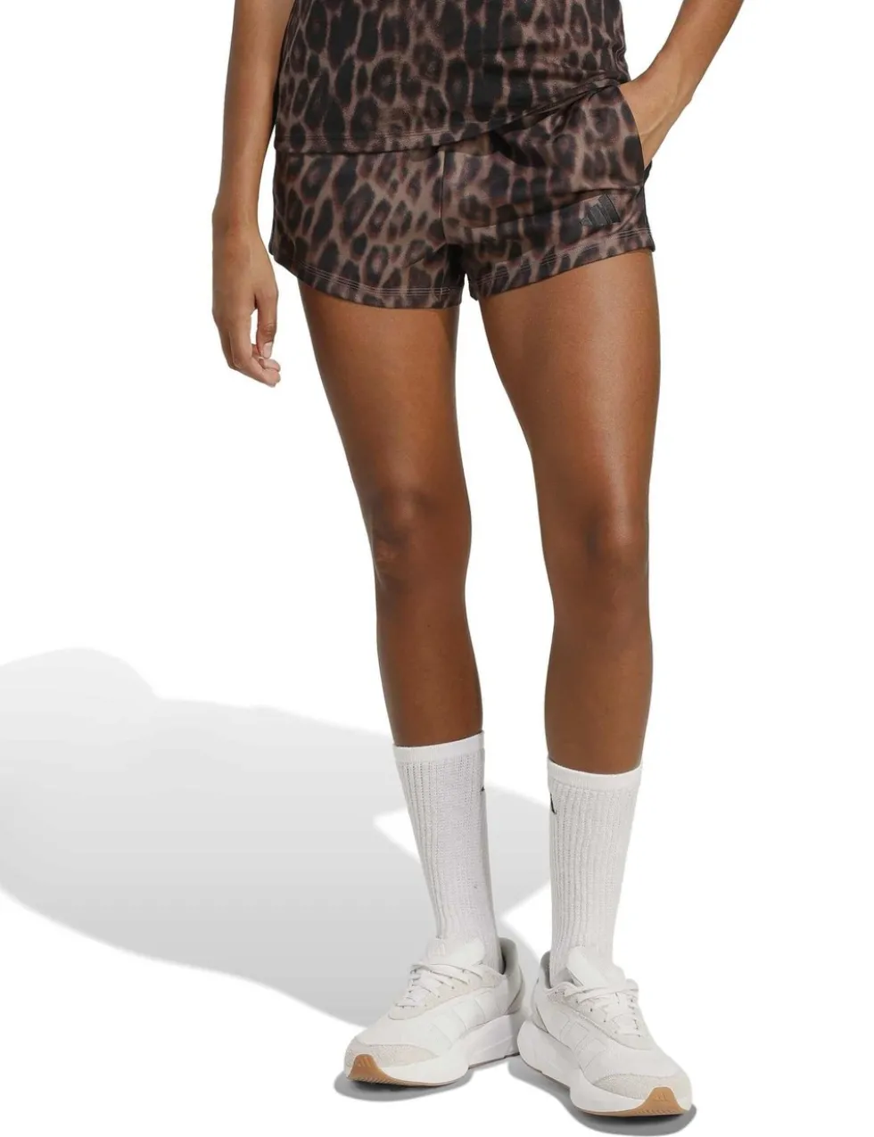 3-Stripes Woven Leopard Print Shorts