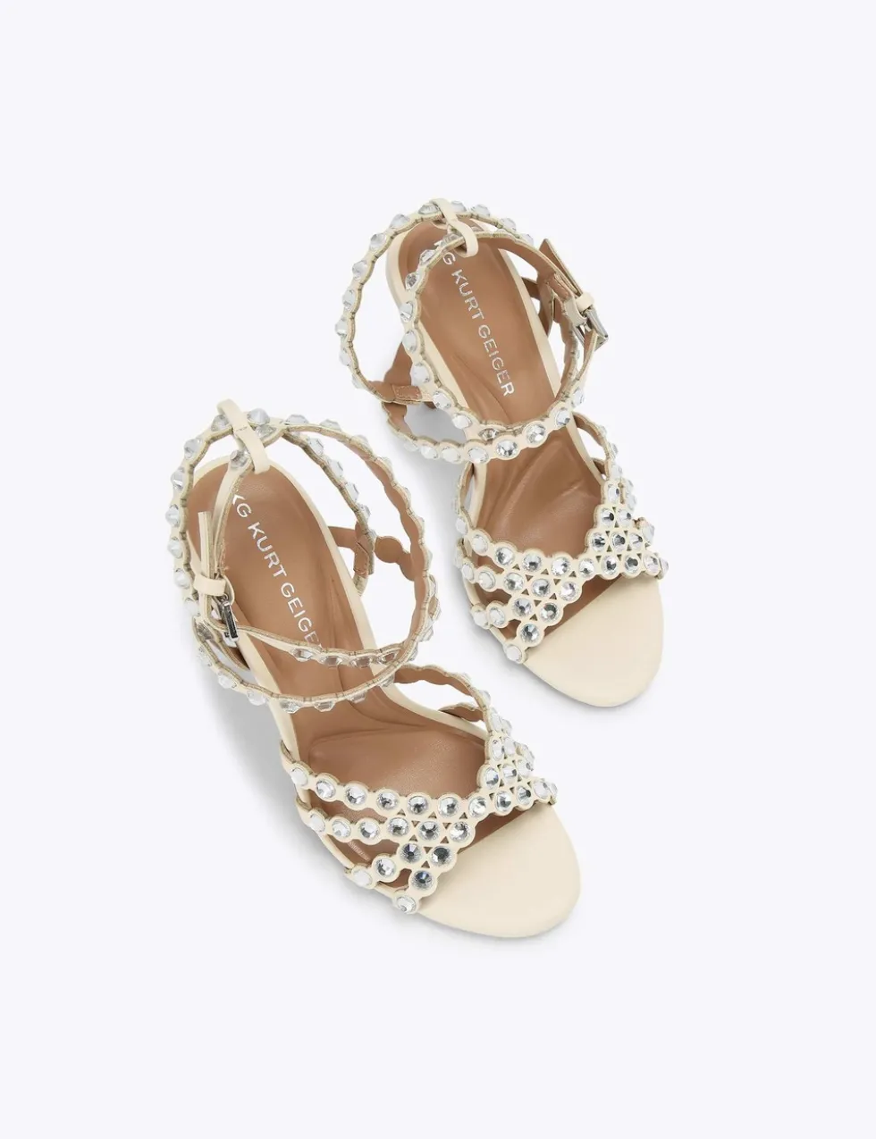 Studded Sparkle Stiletto Heel Sandals