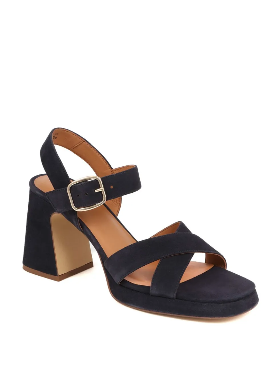 Suede Ankle Strap Block Heel Platform Sandals