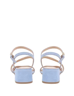 Suede Ankle Strap Block Heel Sandals