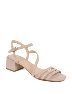 Suede Ankle Strap Block Heel Sandals