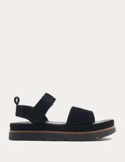 Suede Ankle Strap Flatform Sandals