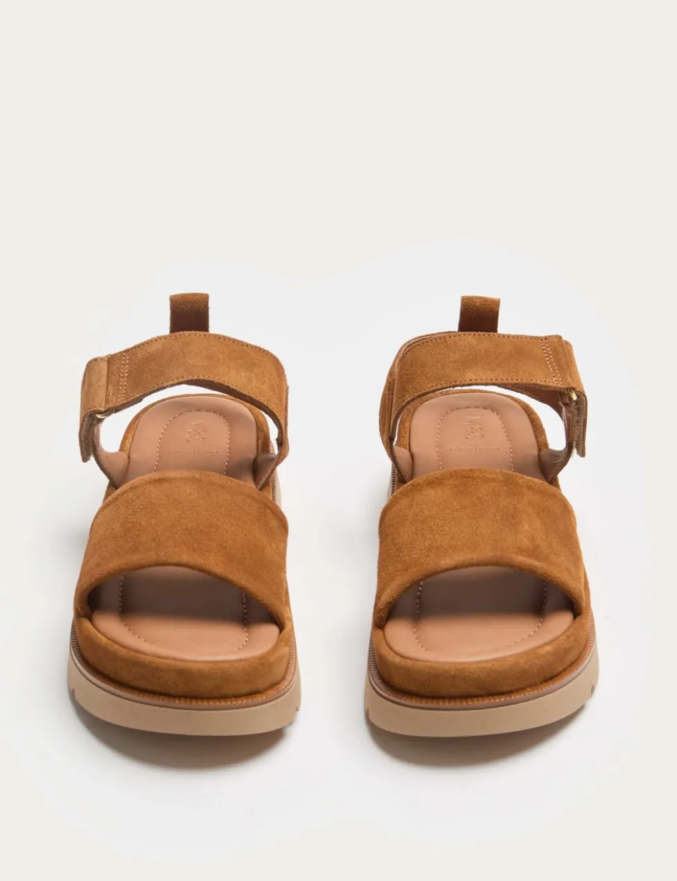 Suede Ankle Strap Flatform Sandals