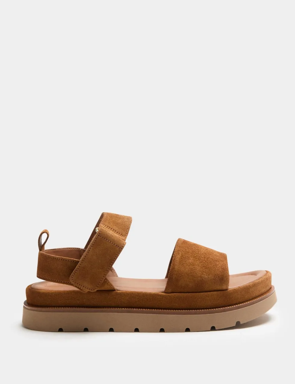 Suede Ankle Strap Flatform Sandals
