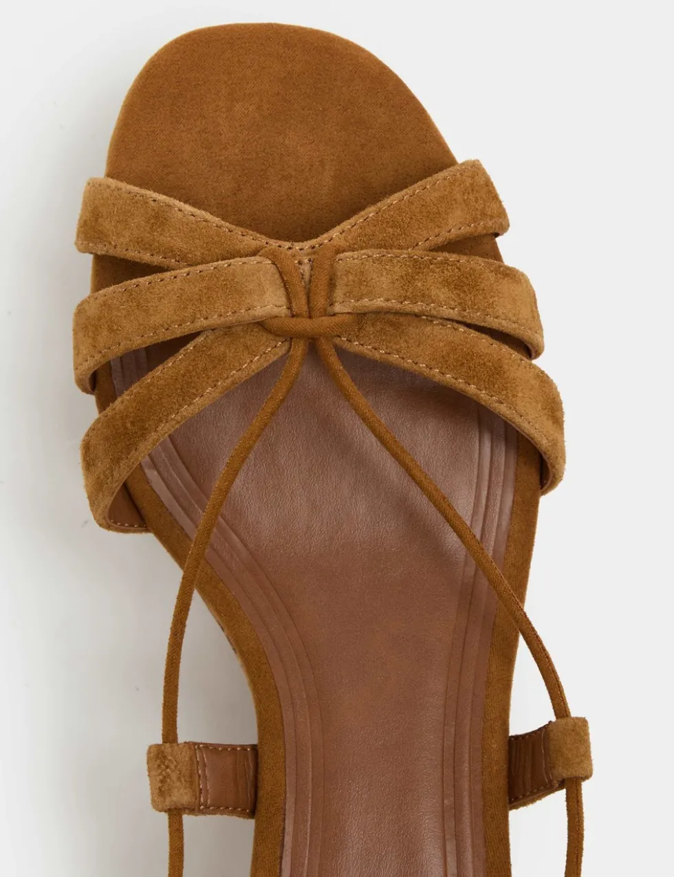 Suede Ankle Tie Wedge Flatform Sandals