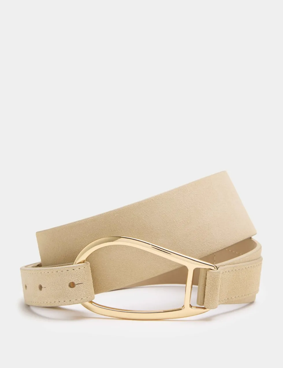 Suede Asymmetric Buckle Waist Belt