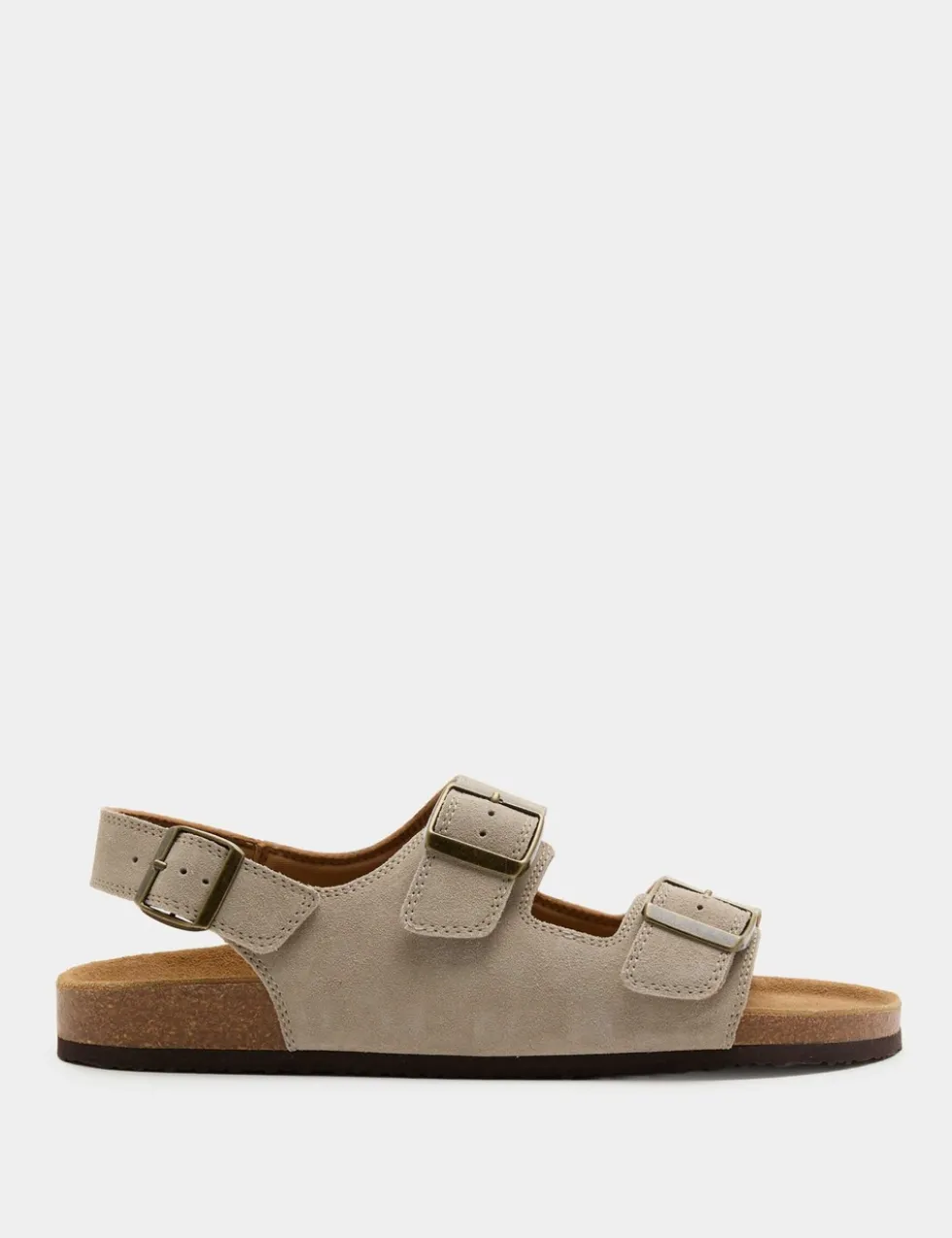 Suede Backstrap Corkbed Sandals
