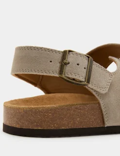 Suede Backstrap Corkbed Sandals