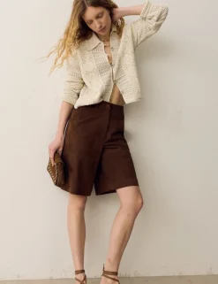Suede Bermuda Shorts