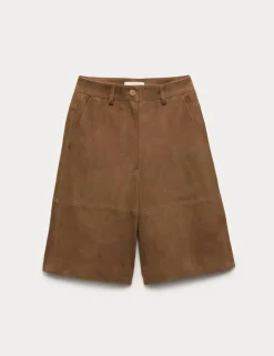 Suede Bermuda Shorts