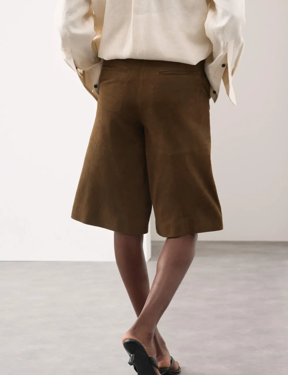 Suede Bermuda Shorts