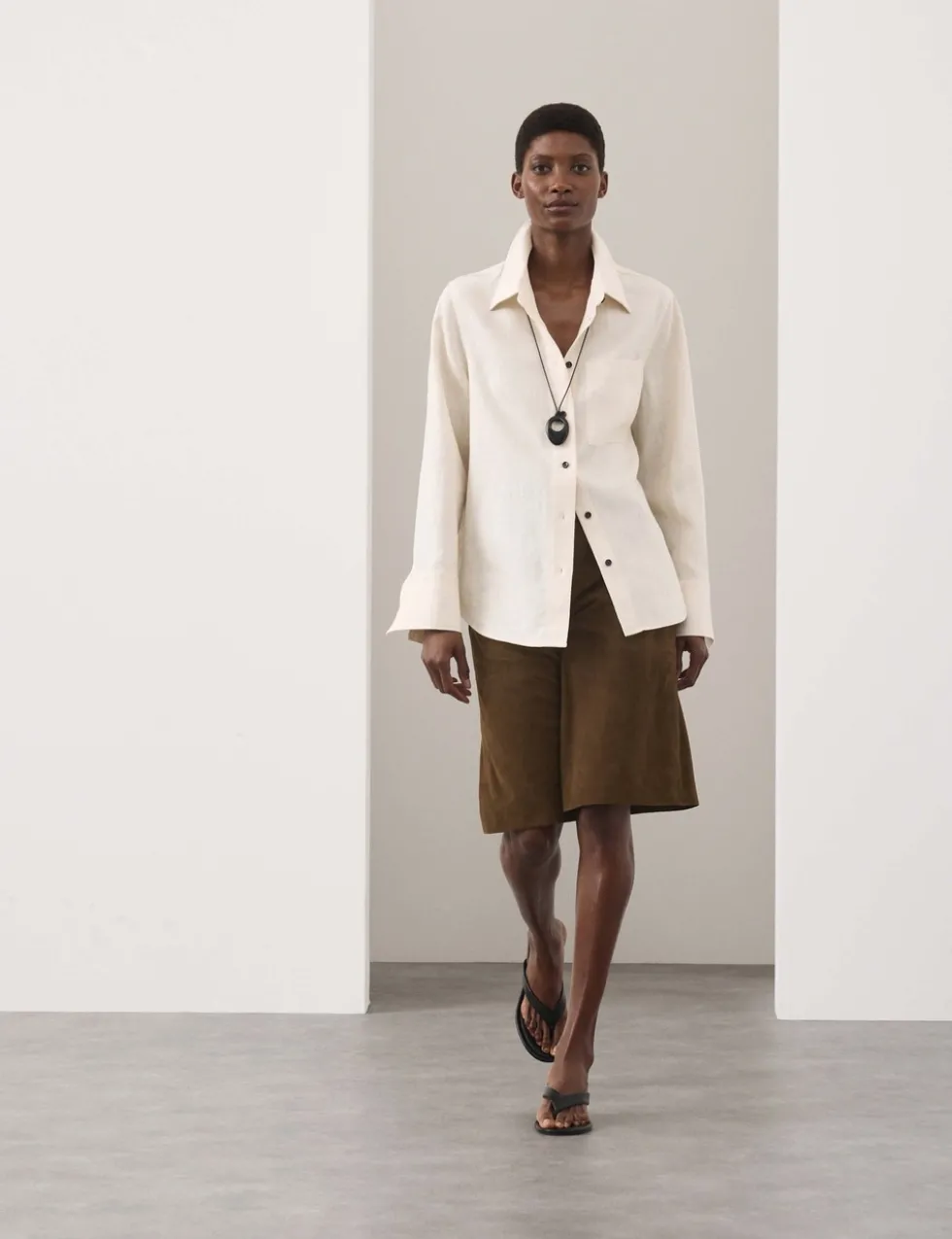 Suede Bermuda Shorts