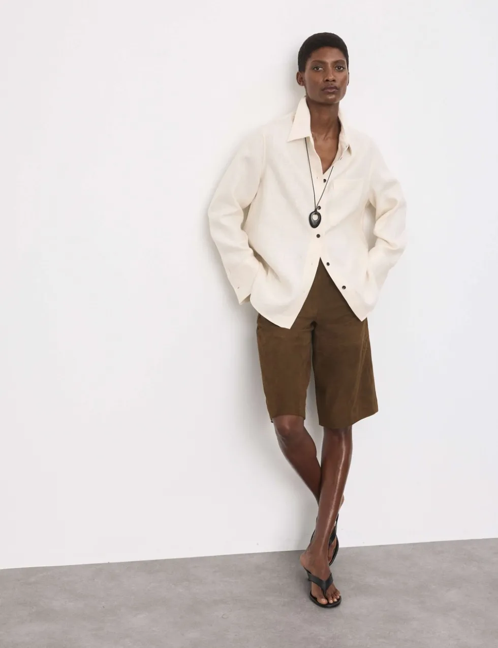 Suede Bermuda Shorts
