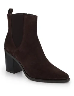 Suede Block Heel Ankle Boots