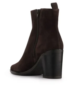 Suede Block Heel Ankle Boots