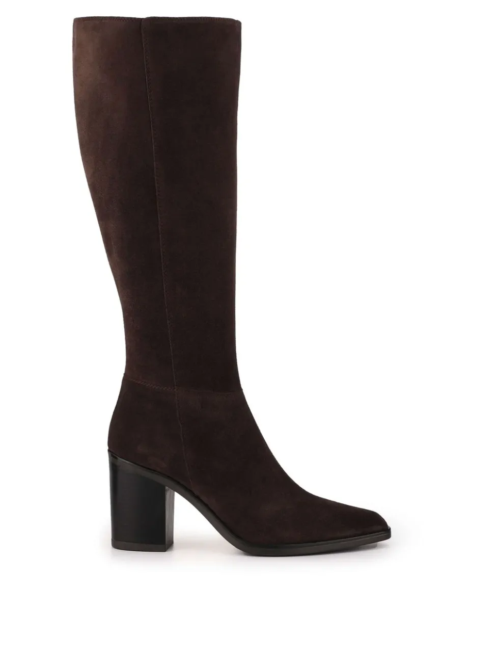 Suede Block Heel Knee High Boots