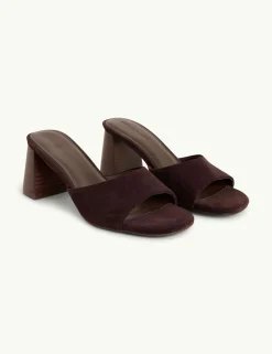 Suede Block Heel Mules