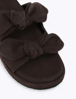 Suede Bow Detail Sandals