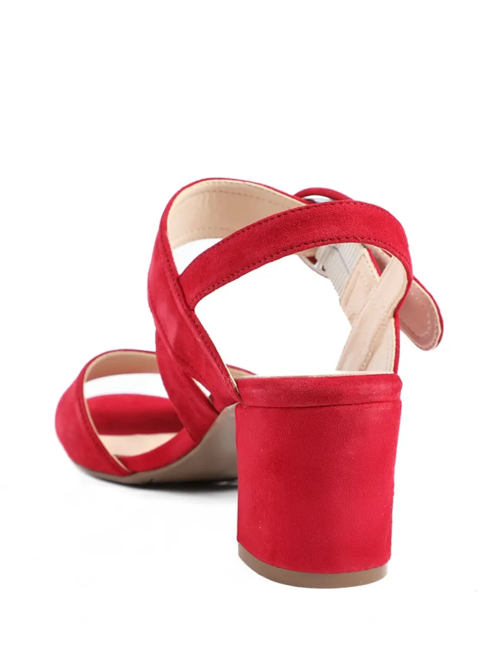 Suede Buckle Ankle Strap Block Heel Sandals