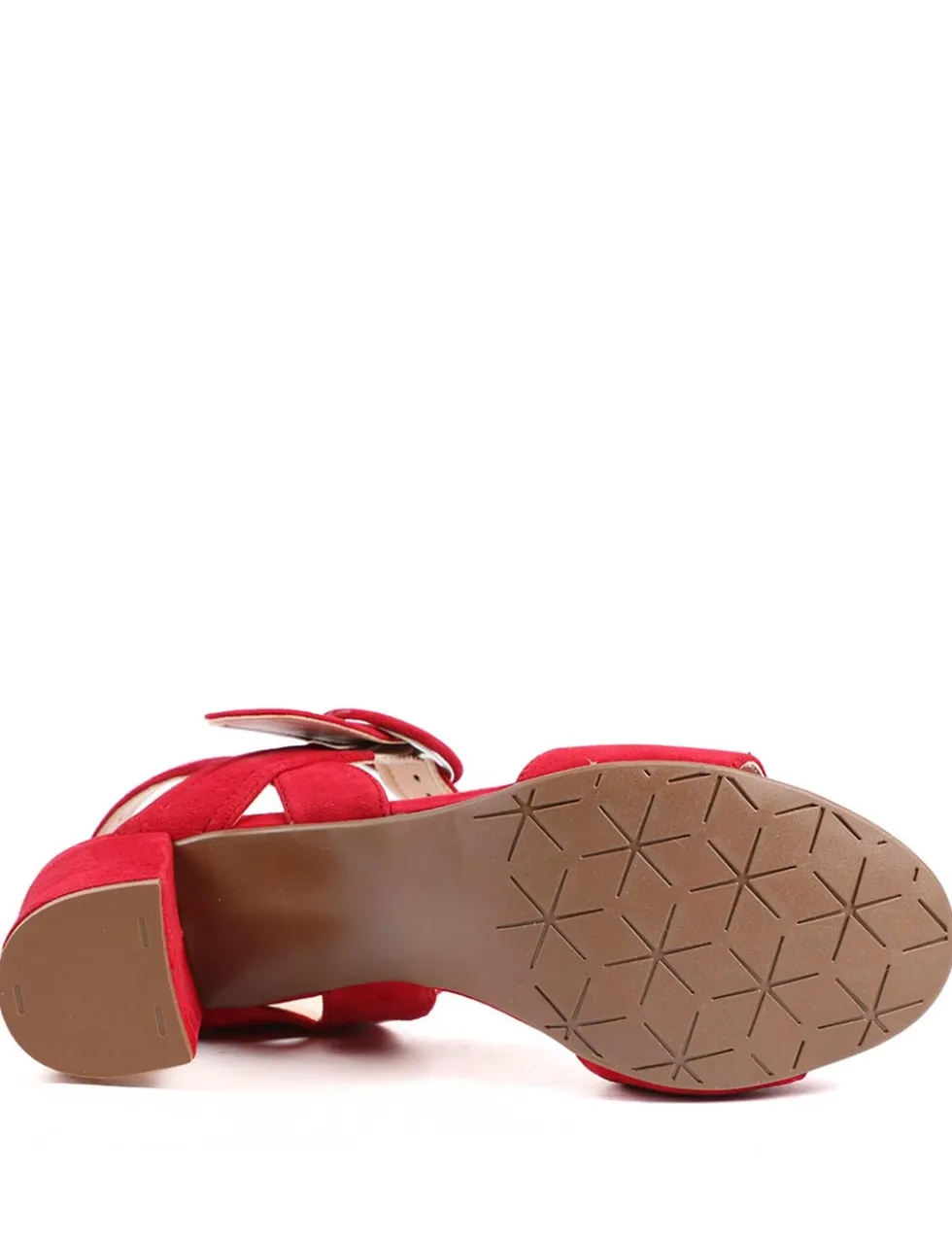 Suede Buckle Ankle Strap Block Heel Sandals