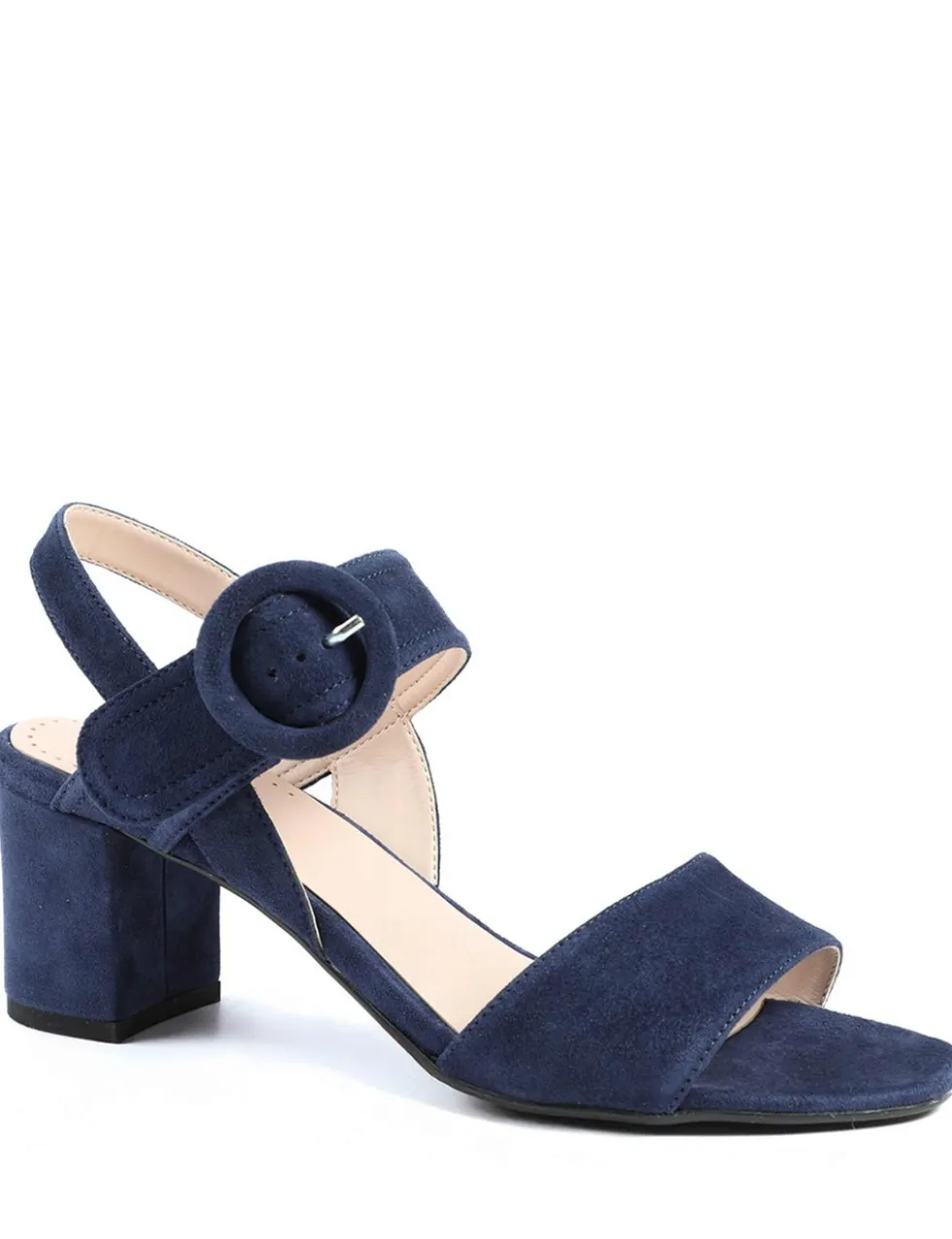 Suede Buckle Ankle Strap Block Heel Sandals