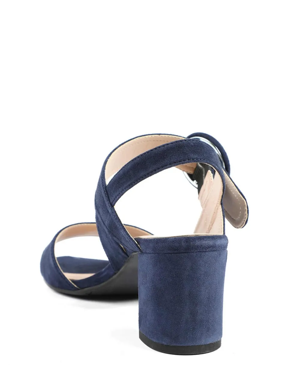 Suede Buckle Ankle Strap Block Heel Sandals