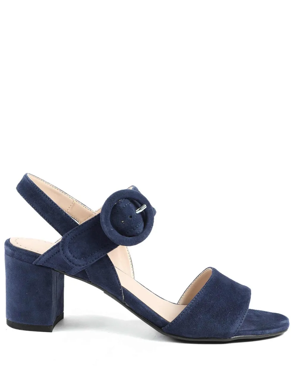 Suede Buckle Ankle Strap Block Heel Sandals