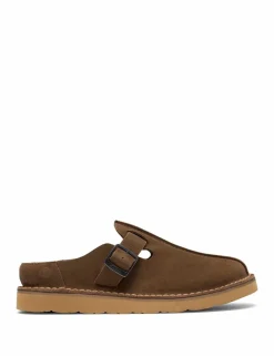 Suede Buckle Mules