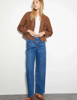 Suede Collared Belted Jacket