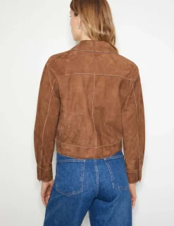 Suede Collared Belted Jacket
