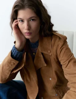 Suede Collared Biker Jacket