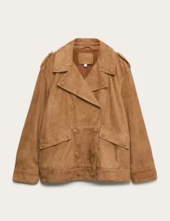 Suede Collared Biker Jacket