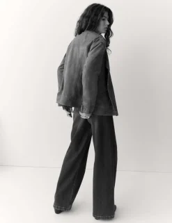 Suede Collared Biker Jacket