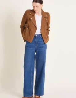 Suede Collared Biker Jacket