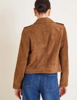 Suede Collared Biker Jacket