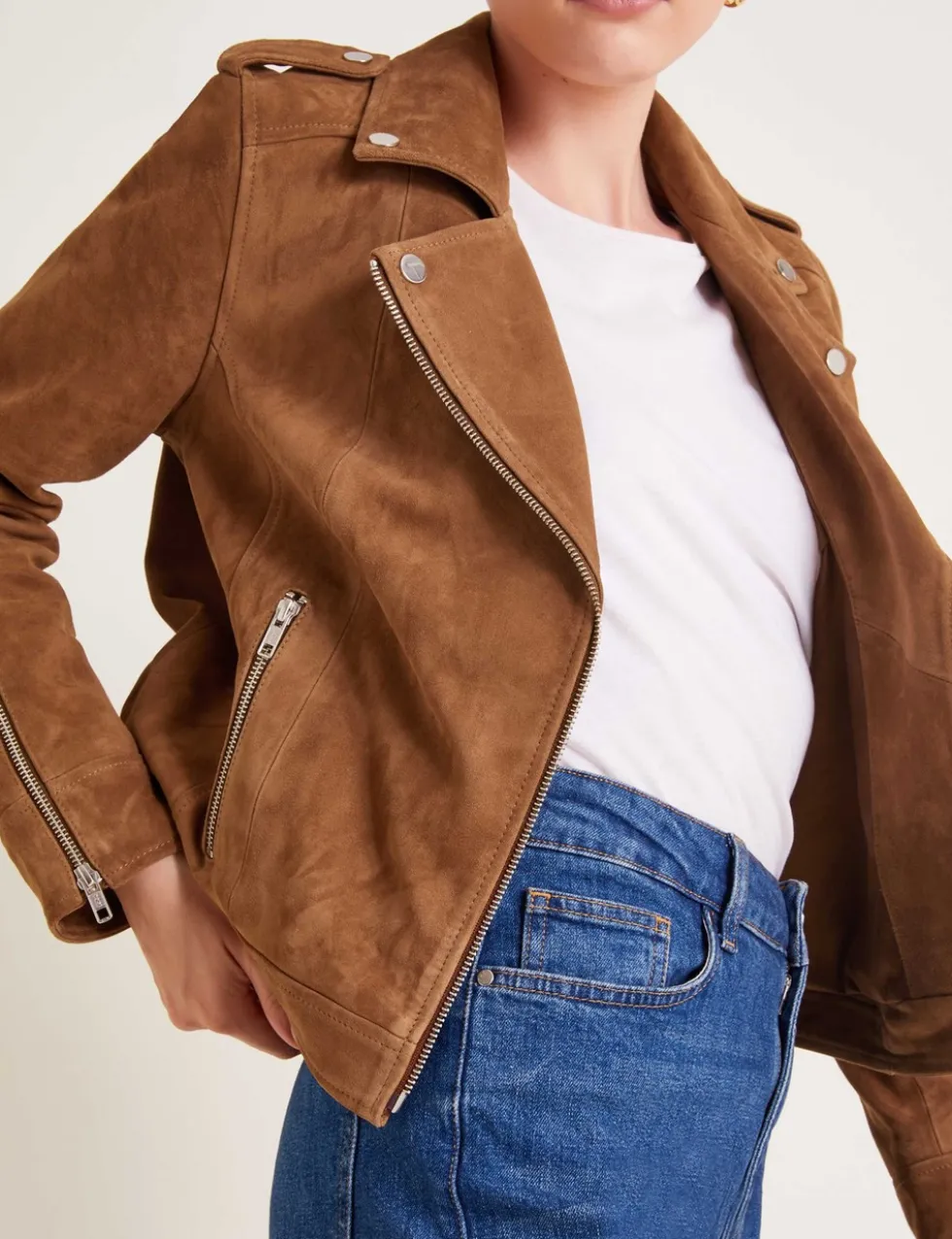 Suede Collared Biker Jacket