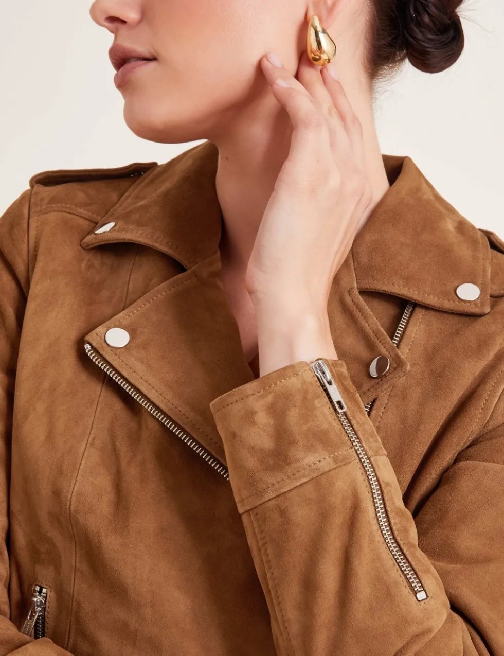 Suede Collared Biker Jacket